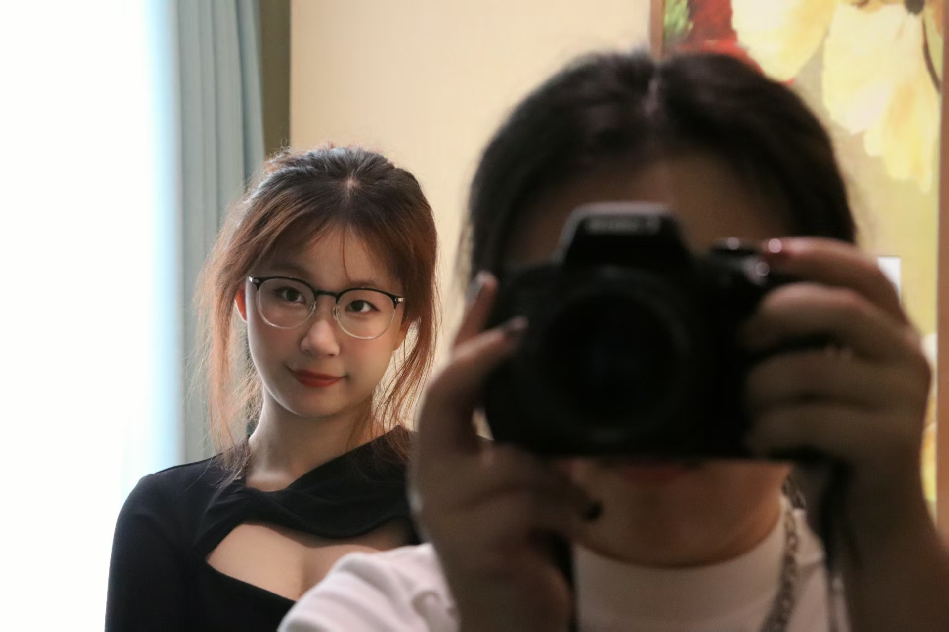 镜子里的合照
